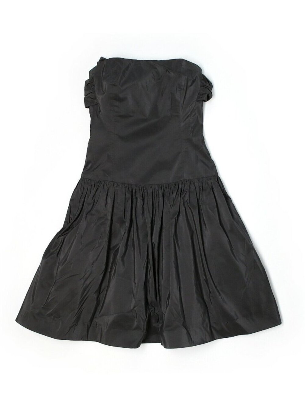 Women Lilly Pulitzer Kensley Solid Black Strapless Bow Silk Dress Size 4